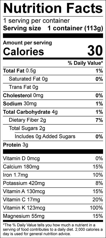 Green Life Farms Arugula Nutritional Information